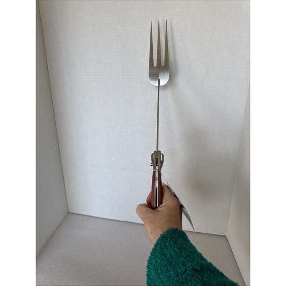 Charcoal Champion Folding Handle Fork Camping Or Grilling at Home Easy Storage - Picture 10 of 14